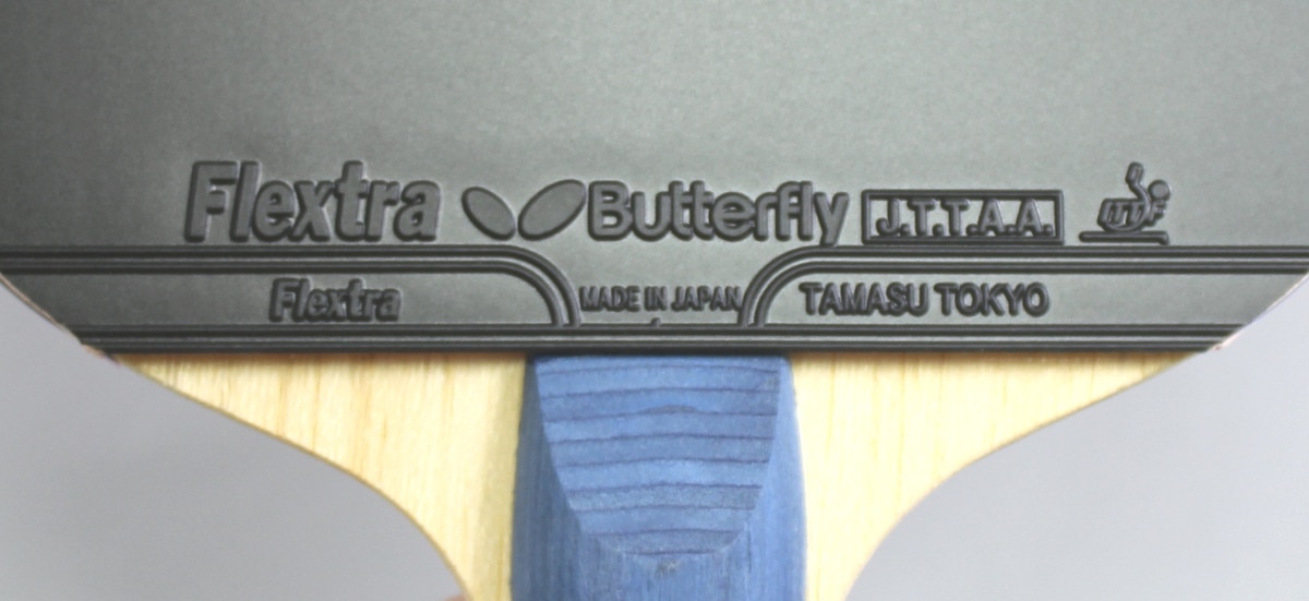 Butterfly Nakama S-8 Racket: Close-up of Black Rubber